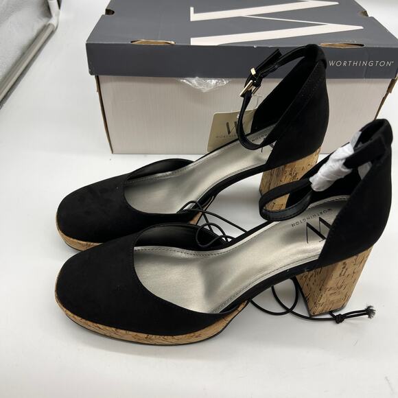 Worthington Womens Panama Block Heel Pumps Black Size 9.5M - Picture 7 of 12